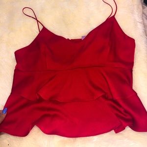 Red western open back top